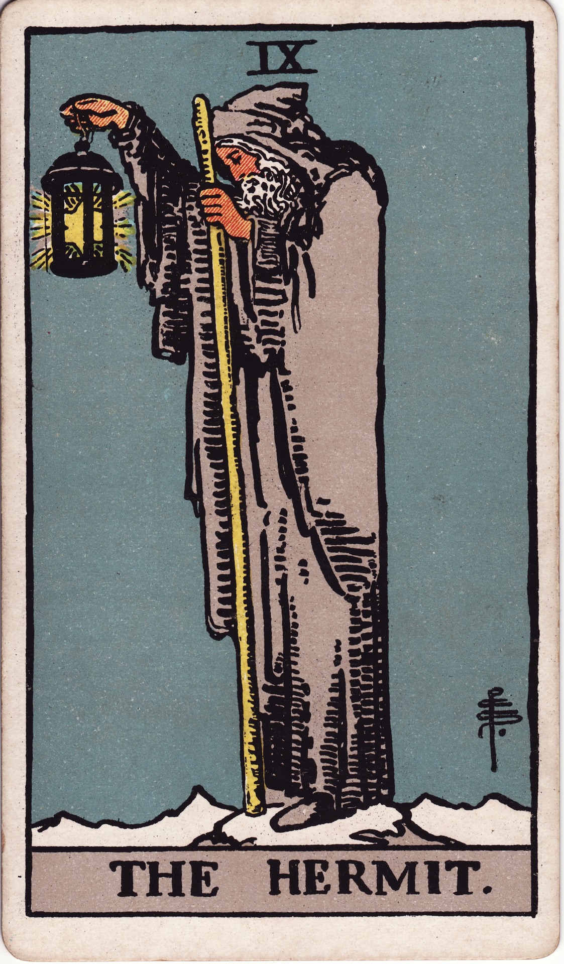 The Hermit — original Rider–Waite–Smith artwork by Pamela Colman Smith