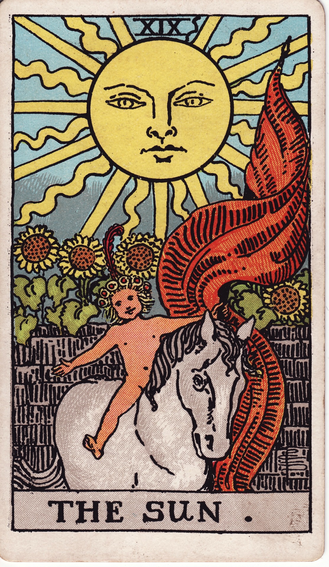 The Sun — original Rider–Waite–Smith artwork by Pamela Colman Smith