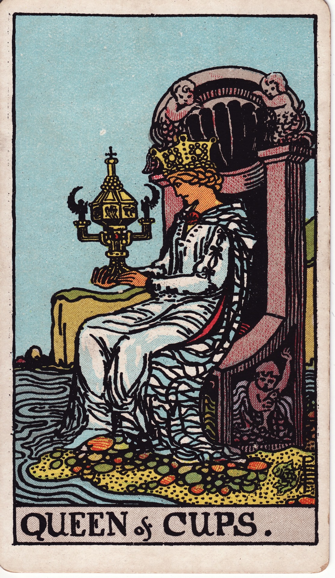 Queen of Cups — original Rider–Waite–Smith artwork by Pamela Colman Smith