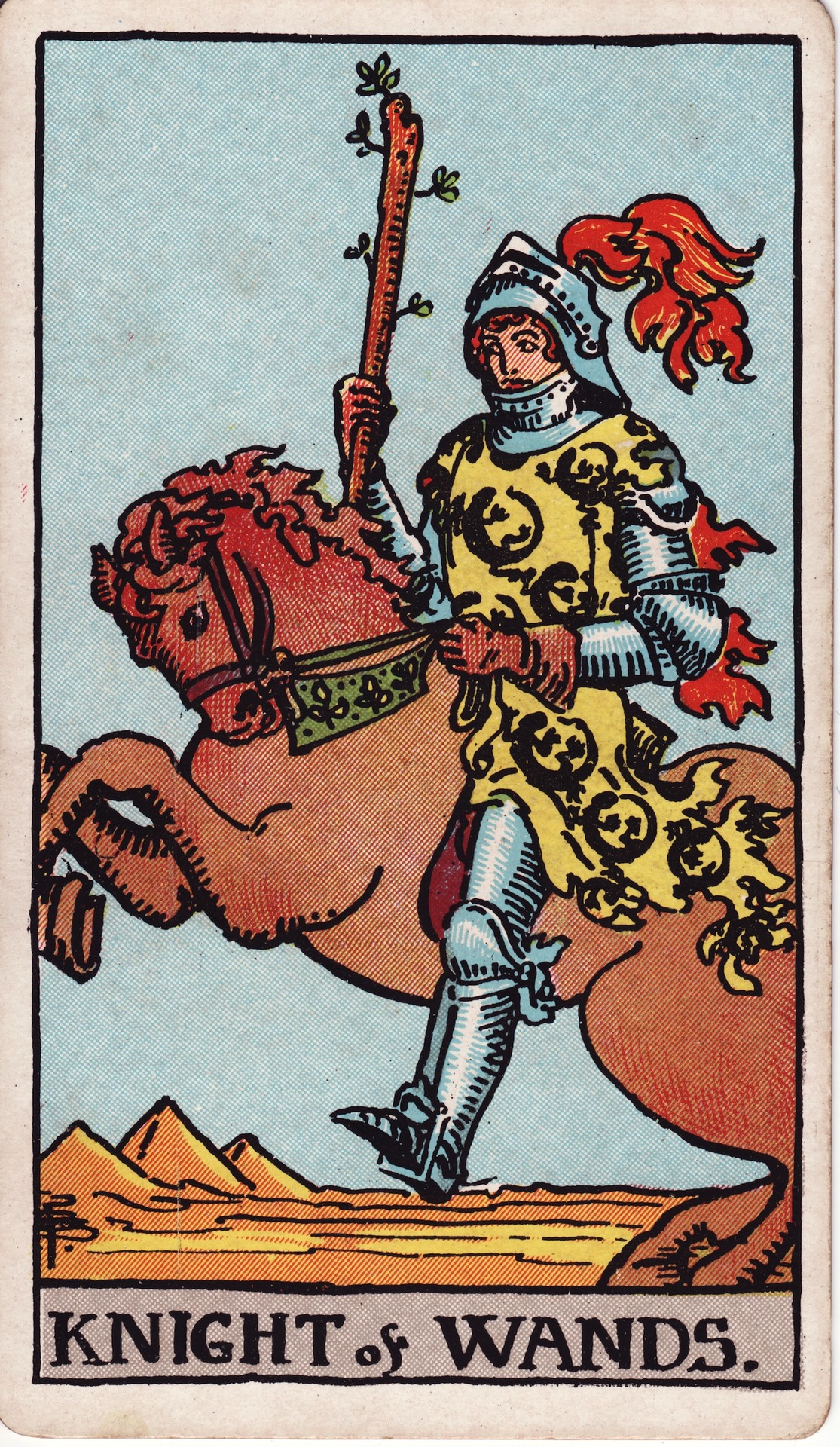 Knight of Wands — original Rider–Waite–Smith artwork by Pamela Colman Smith