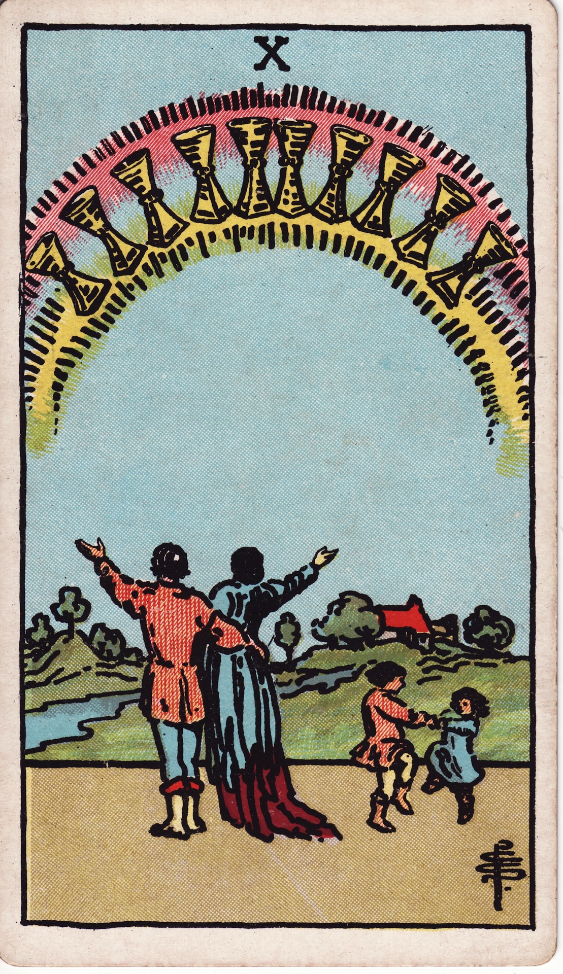 Ten of Cups — original Rider–Waite–Smith artwork by Pamela Colman Smith