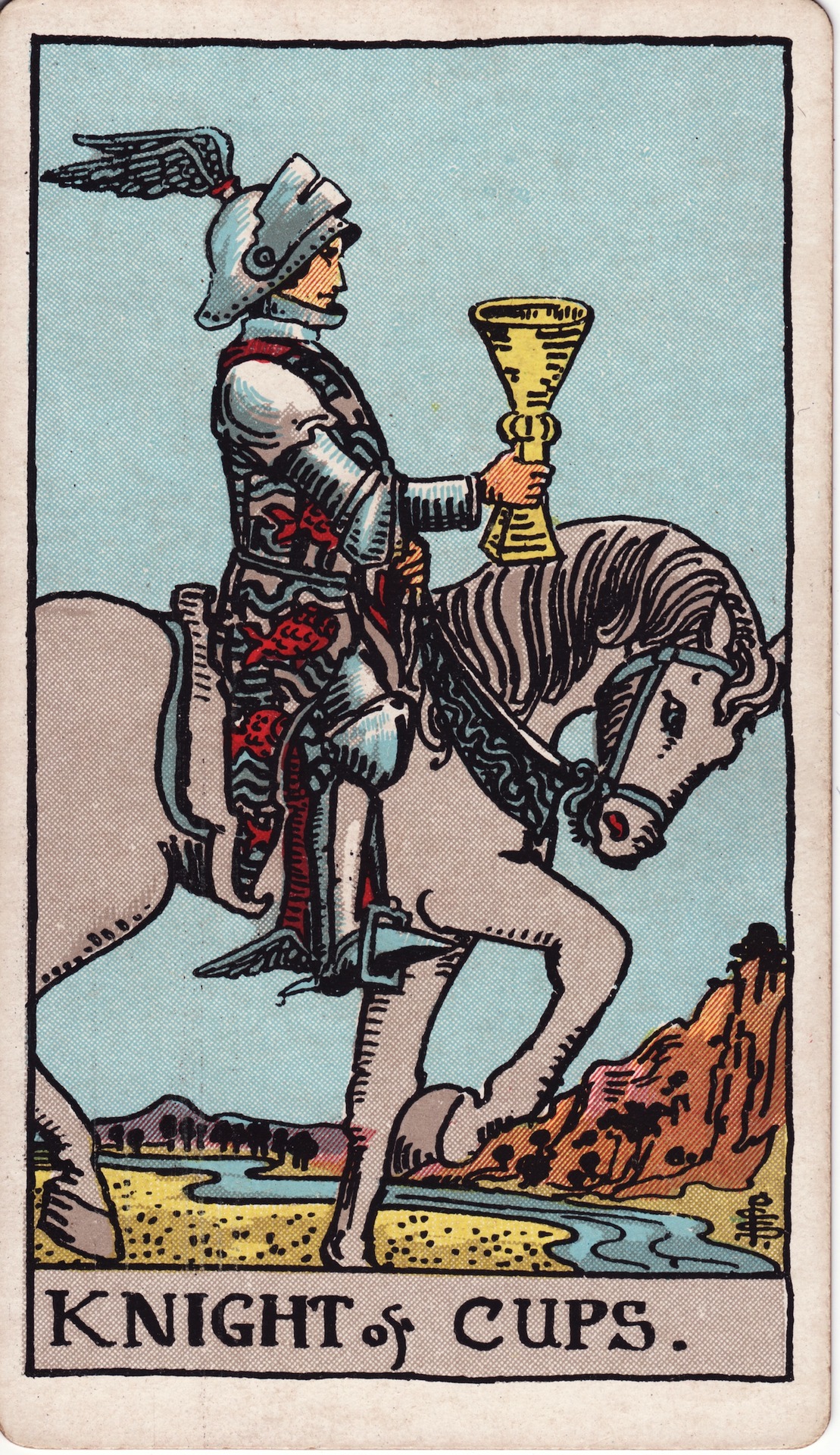 Knight of Cups — original Rider–Waite–Smith artwork by Pamela Colman Smith
