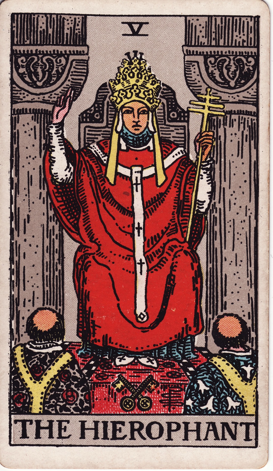 The Hierophant — original Rider–Waite–Smith artwork by Pamela Colman Smith