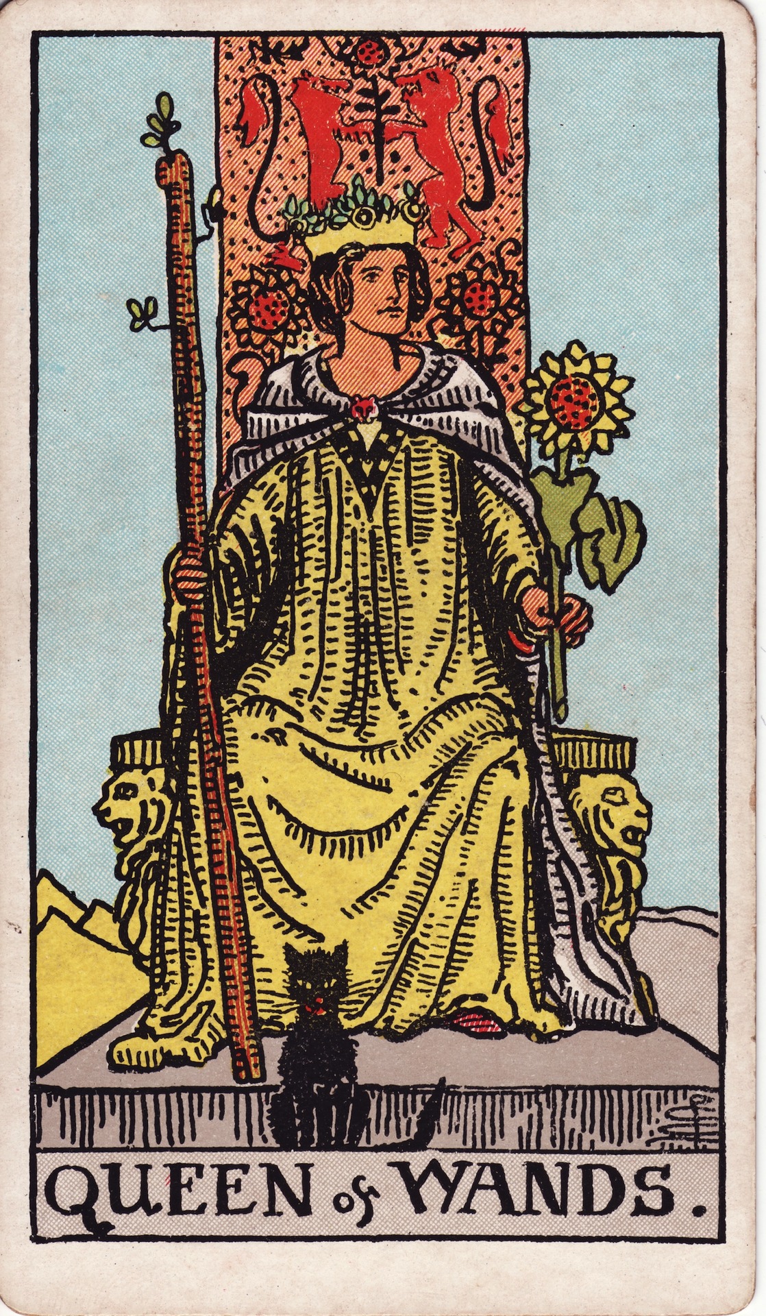 Queen of Wands — original Rider–Waite–Smith artwork by Pamela Colman Smith