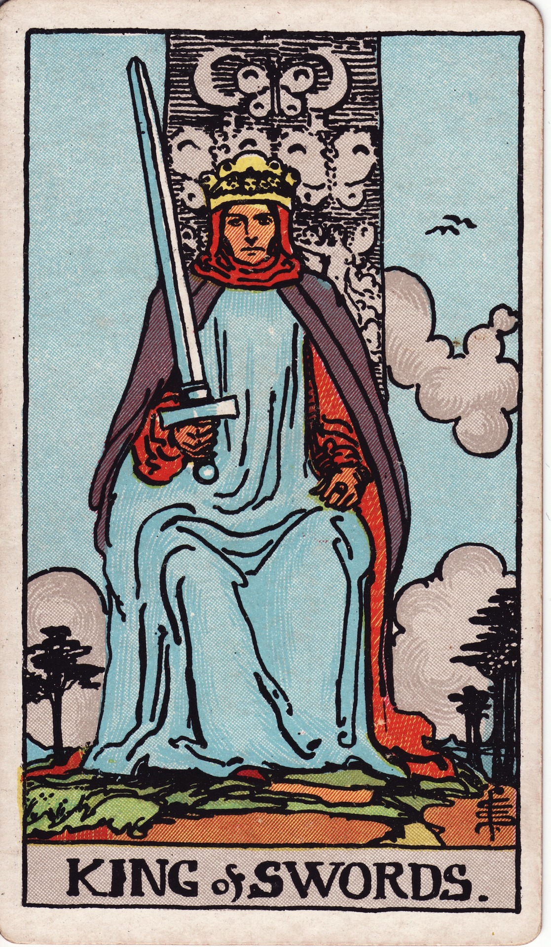 King of Swords — original Rider–Waite–Smith artwork by Pamela Colman Smith